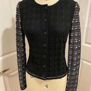 St. John Knit cardigan with contrast sleeves